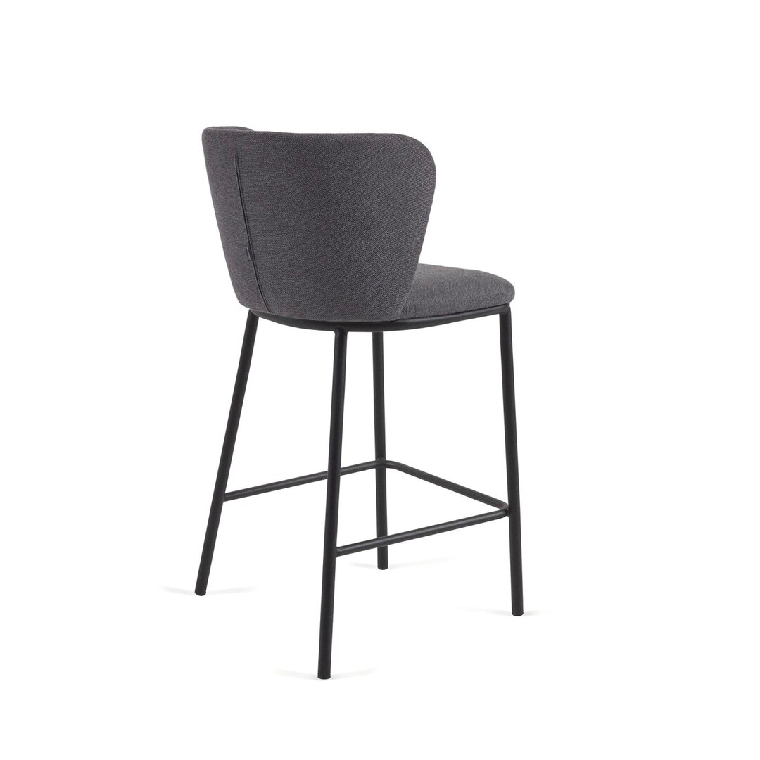 Kave Home Barhocker CISELIA Chenille dunkelgrau/schwarz