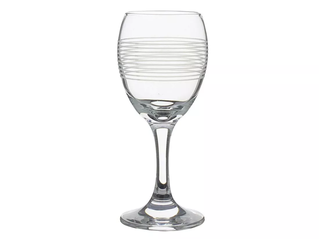 Novastyl - Lot 6 Verres A Pied Vin Graphisme 20.5cl Satine Mat