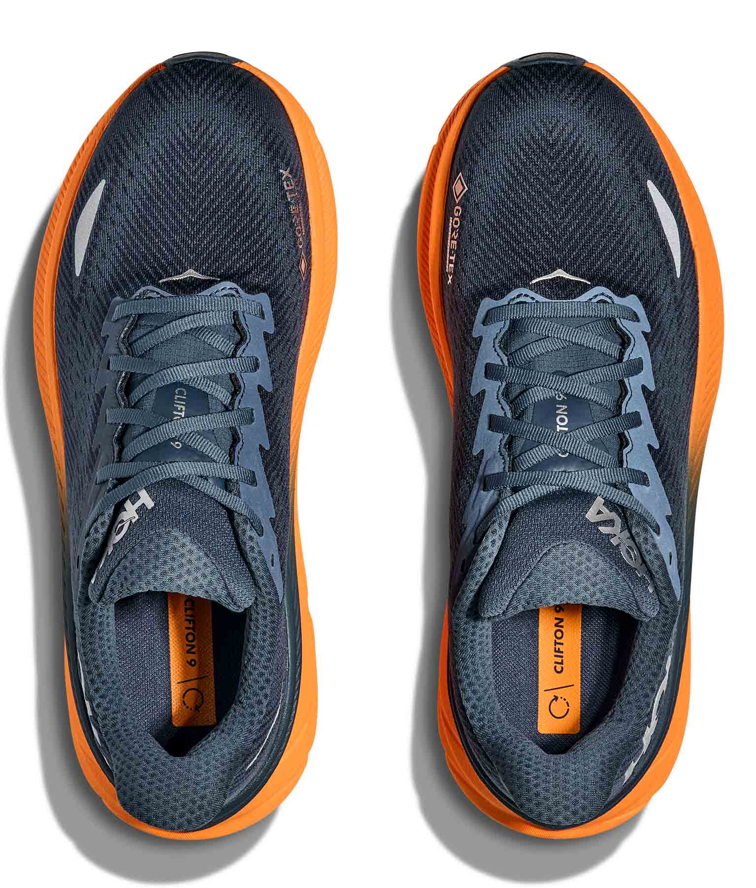 Clifton 9 GTX Herre SGZ/Stormy Skies/Orange Zest