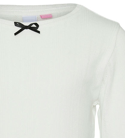 Vero Moda Girl Bluse - VmJulietta - Snow White/Black Kontrast