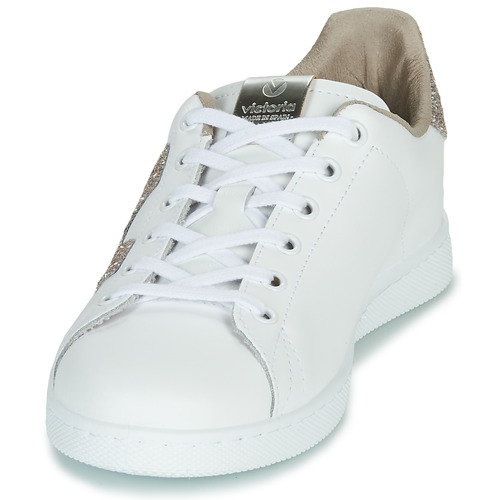 Victoria - TENIS PIEL GLITTER - Blanc / Rose