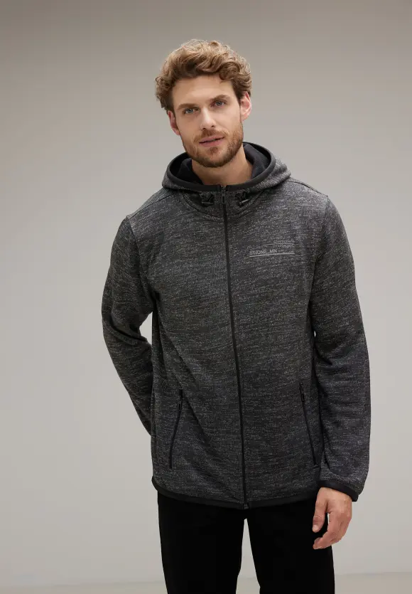 Hoodie Jacke mit Fleece - anthra grey melange