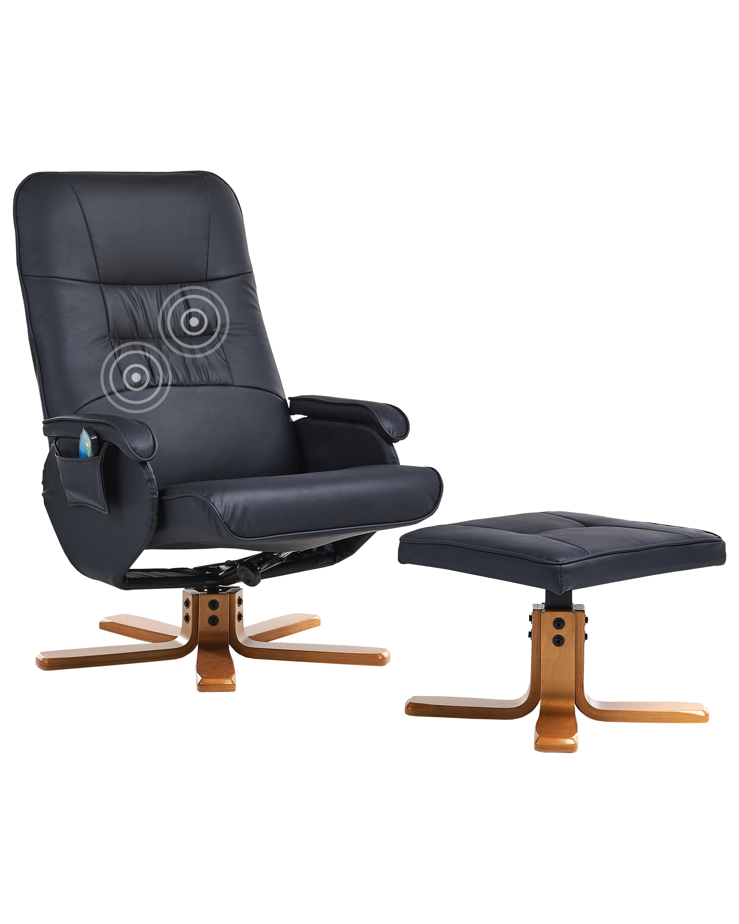 Massagestoel RELAXPRO met voetenbank Kunstleer Zwart