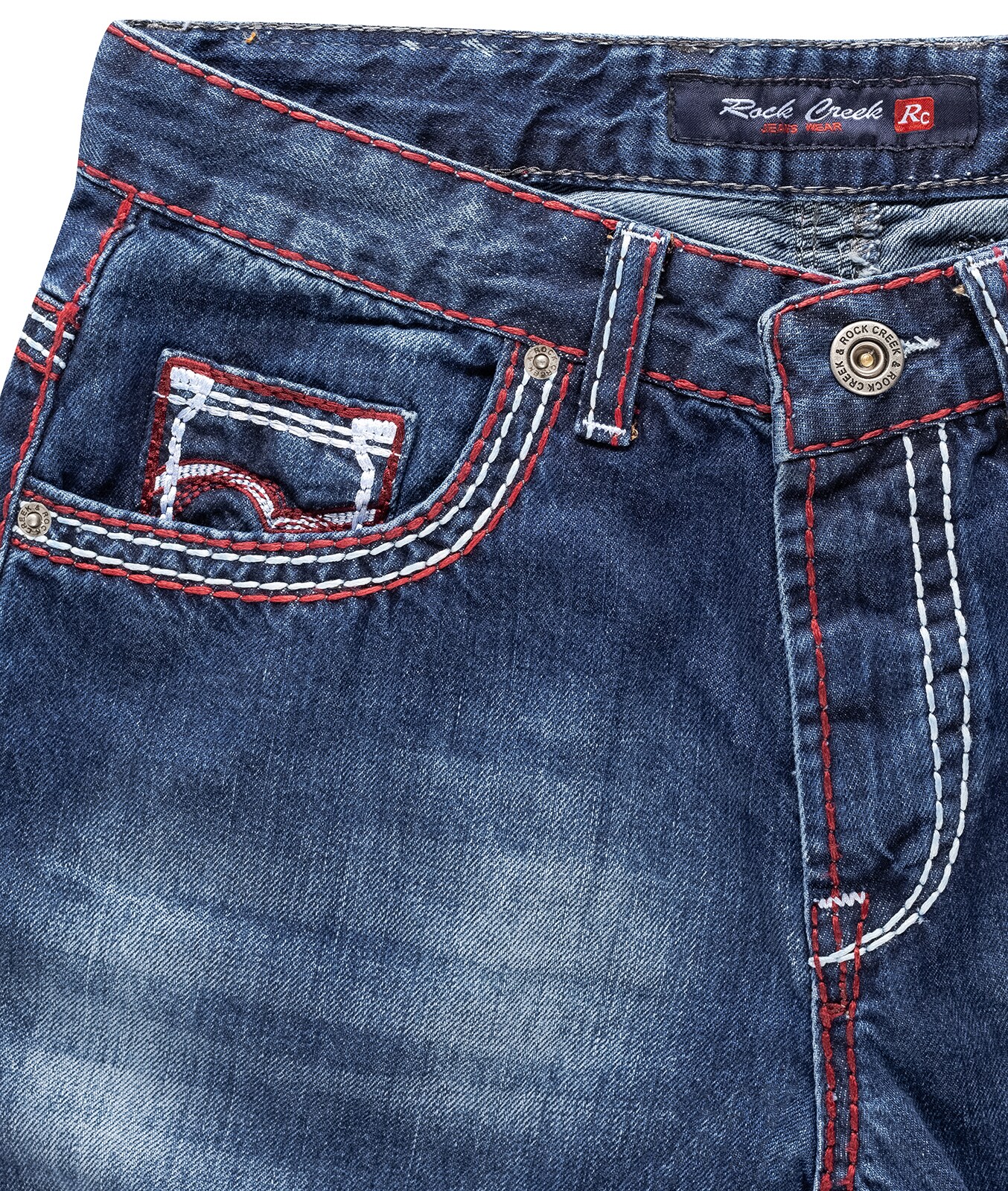 Rock Creek Jeans Comfort Fit dicke Nähte Loose Fit