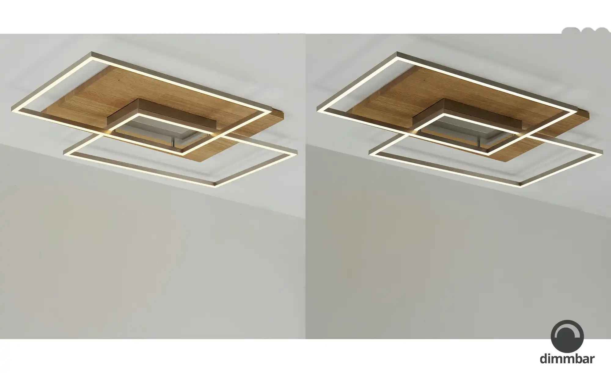 LED-Deckenleuchte, 2-flammig, Eiche natur ´groß´