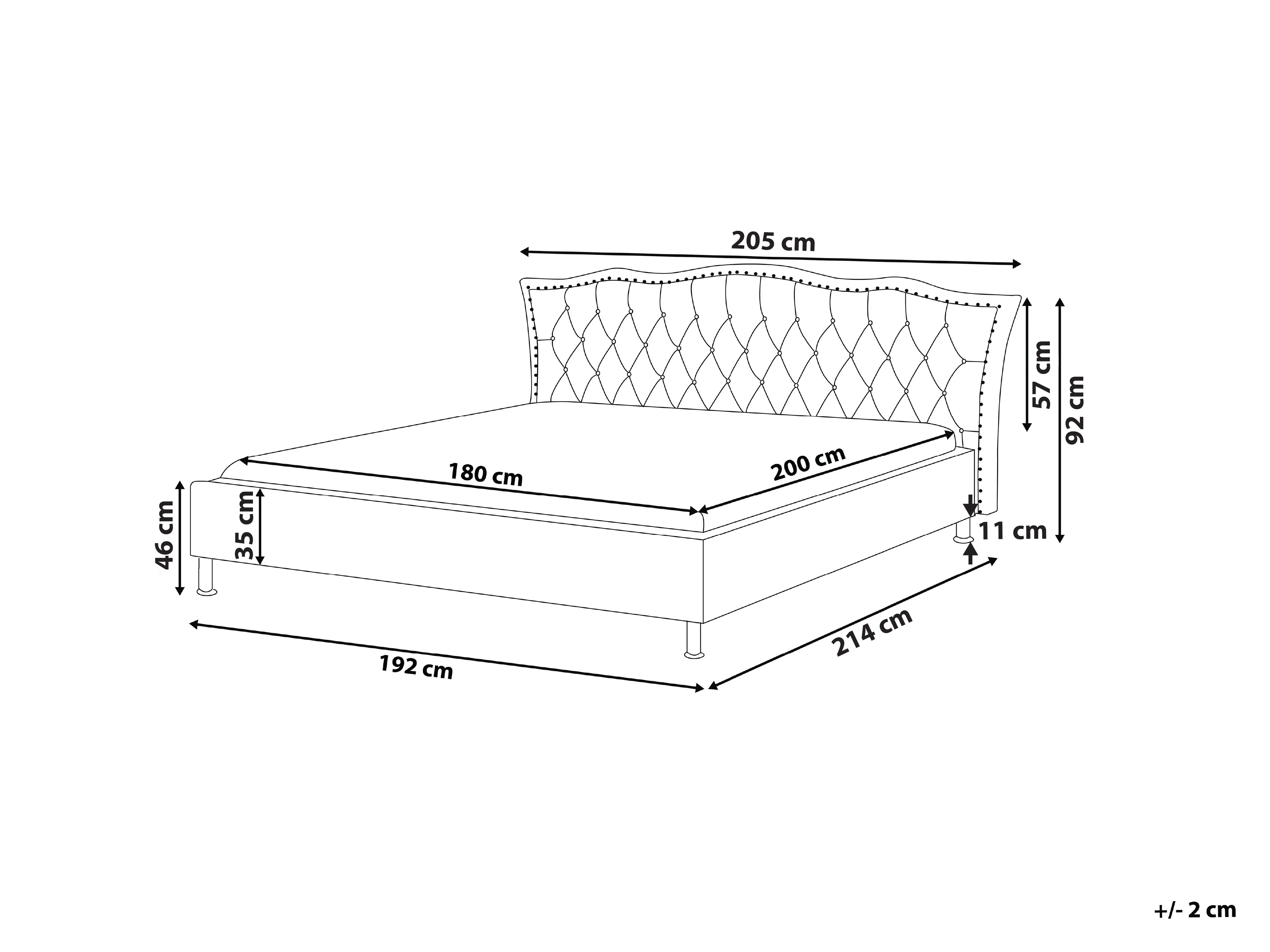 Bed Kunstleer METZ 180 x 200 cm Wit