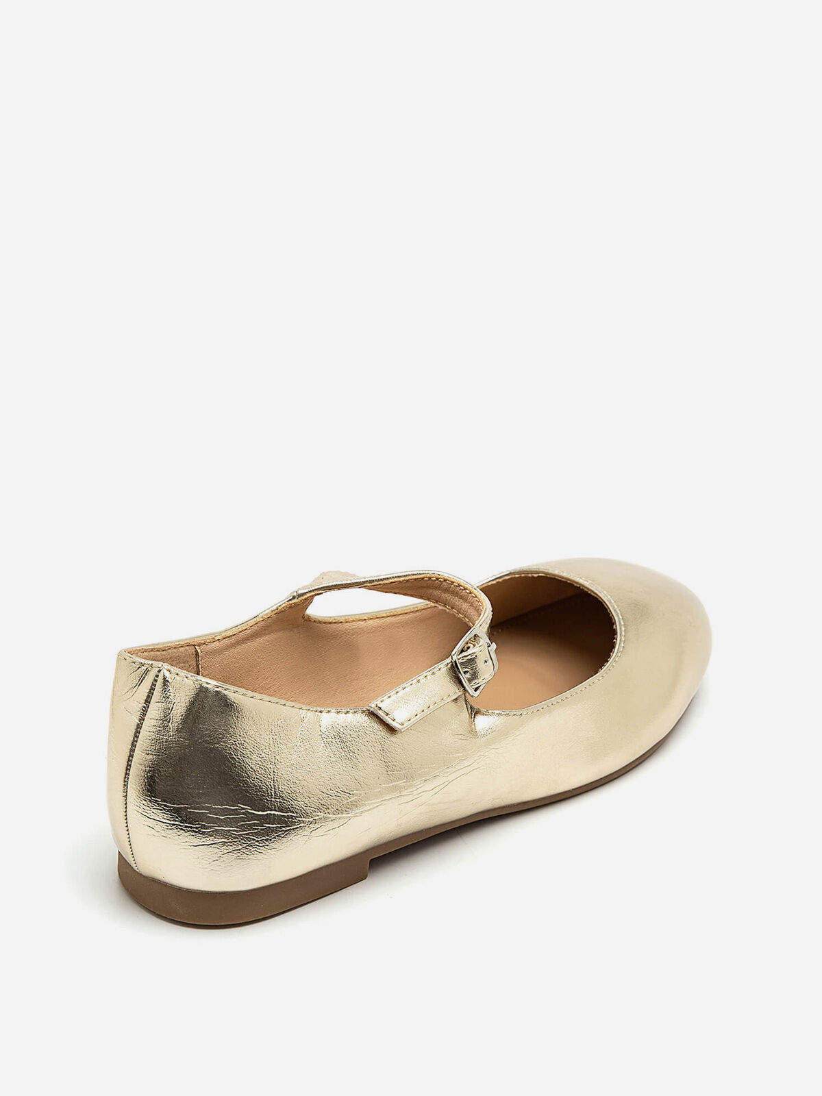 Ballerines en simili à bride- Doré
