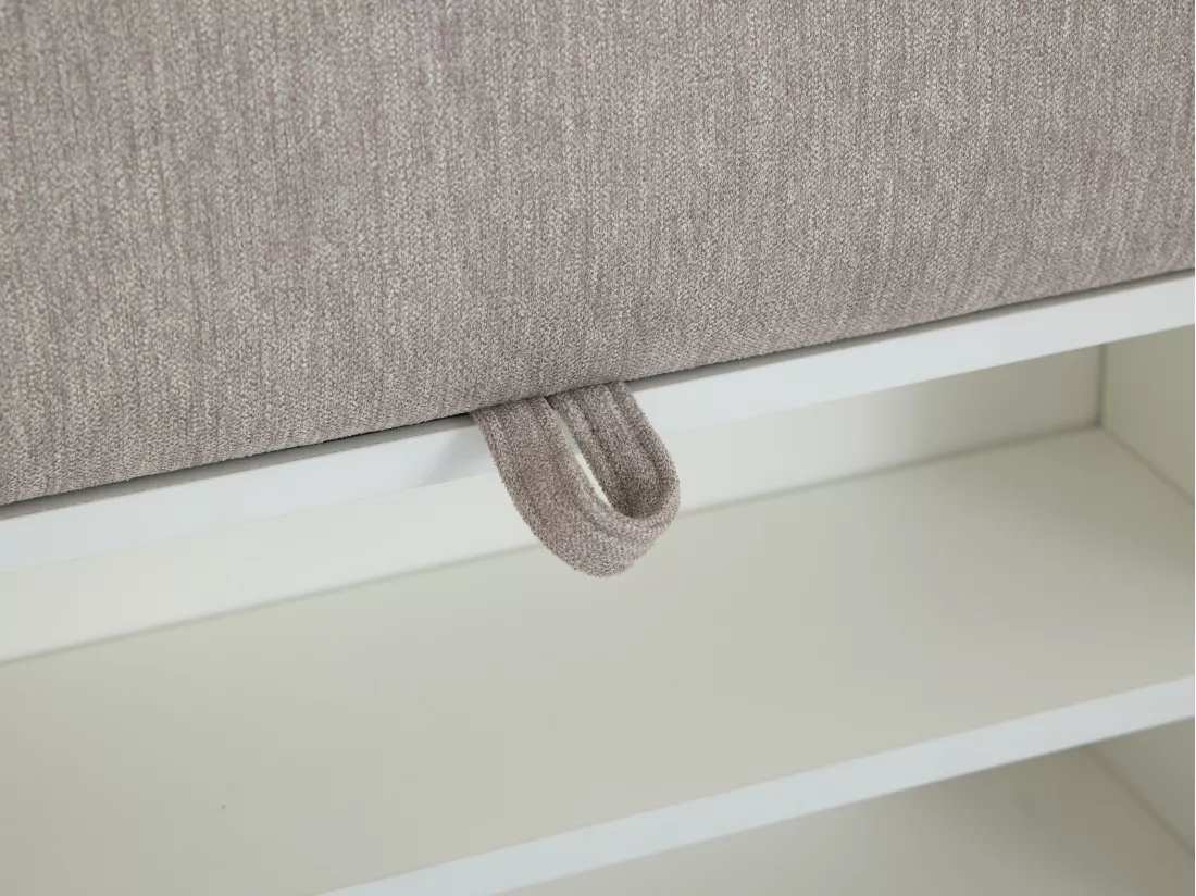 Lit coffre banquette 80 x 200 cm - Tissu - Taupe - LAOZIA