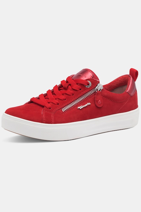 Tamaris Comfort Leder-Sneaker, Zipper, Komfortweite