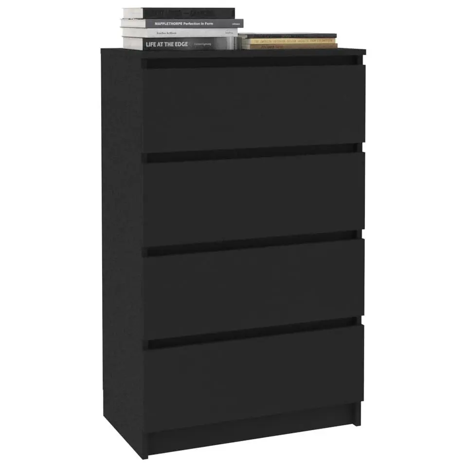 vidaXL - Dressoir - Zwart - Bewerkt hout