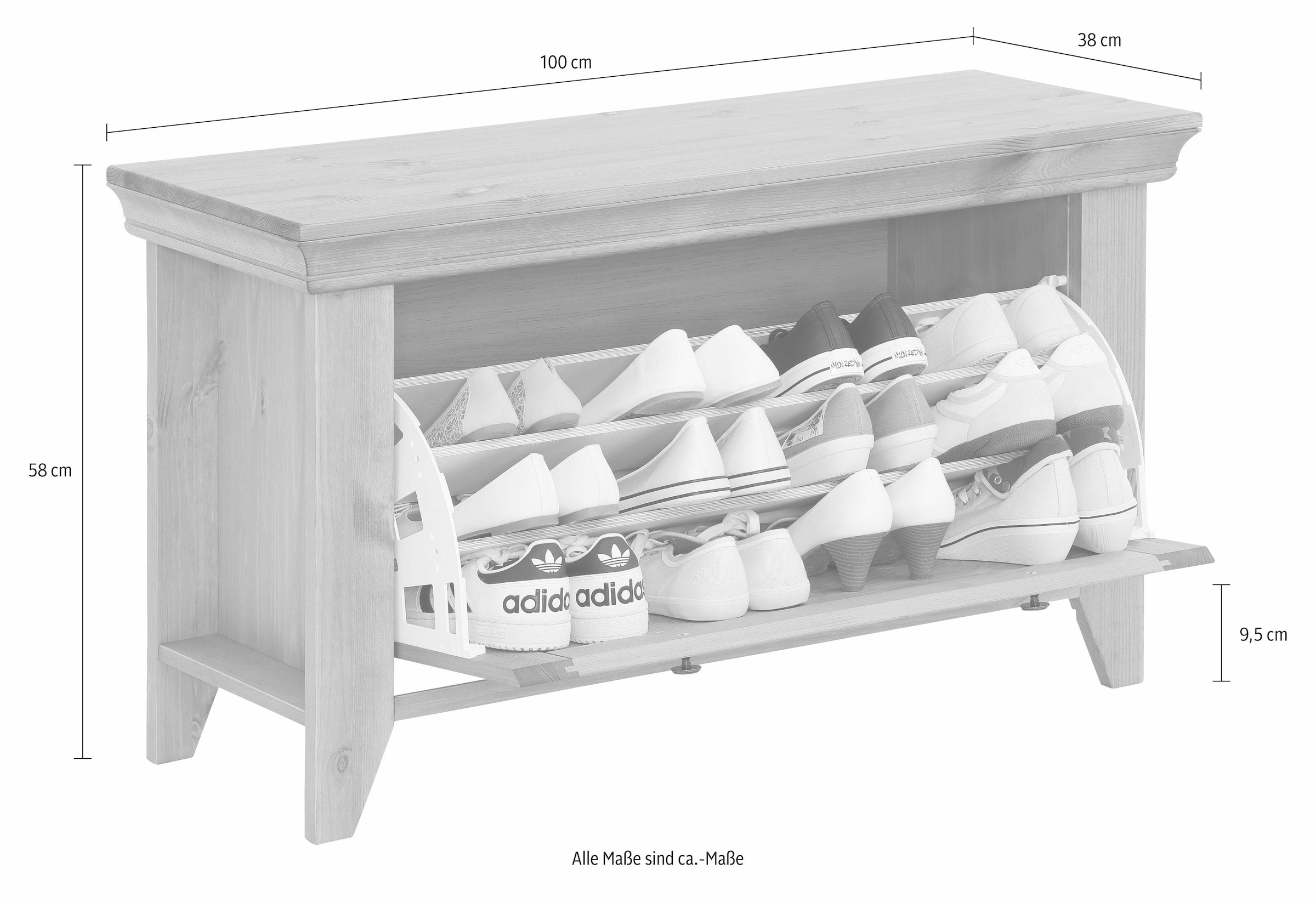 Home affaire Schuhbank »Skandinavia« aus massiver Kiefer