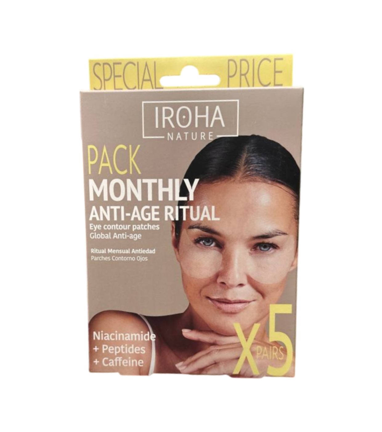 Iroha Nature - Pacote de adesivos antirrugas, anti-inchaços e iluminadores Global Eye Care - Niacinamida, cafeína e peptídeos