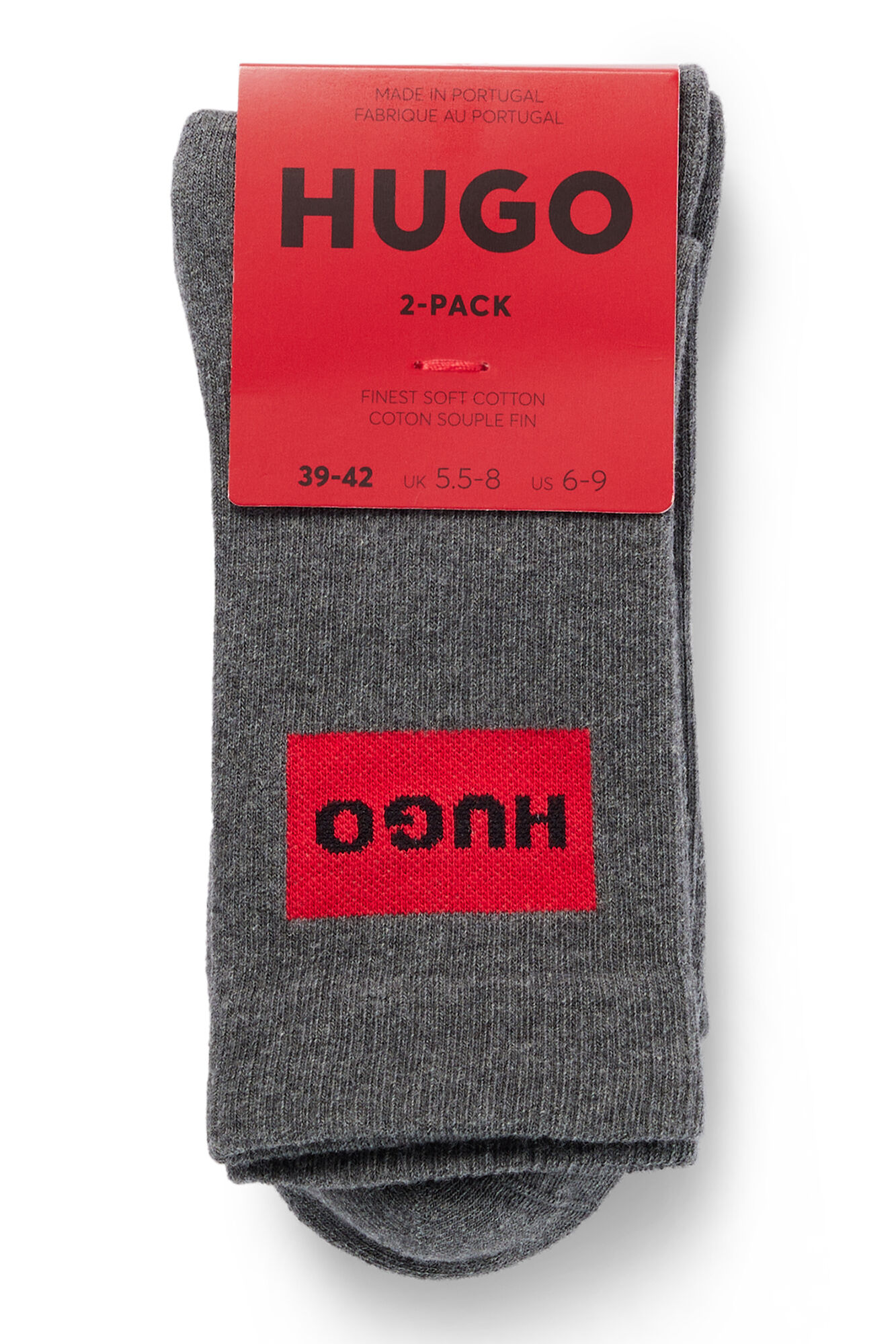 Pacote com 2 pares de meias esportivas - cinza médio