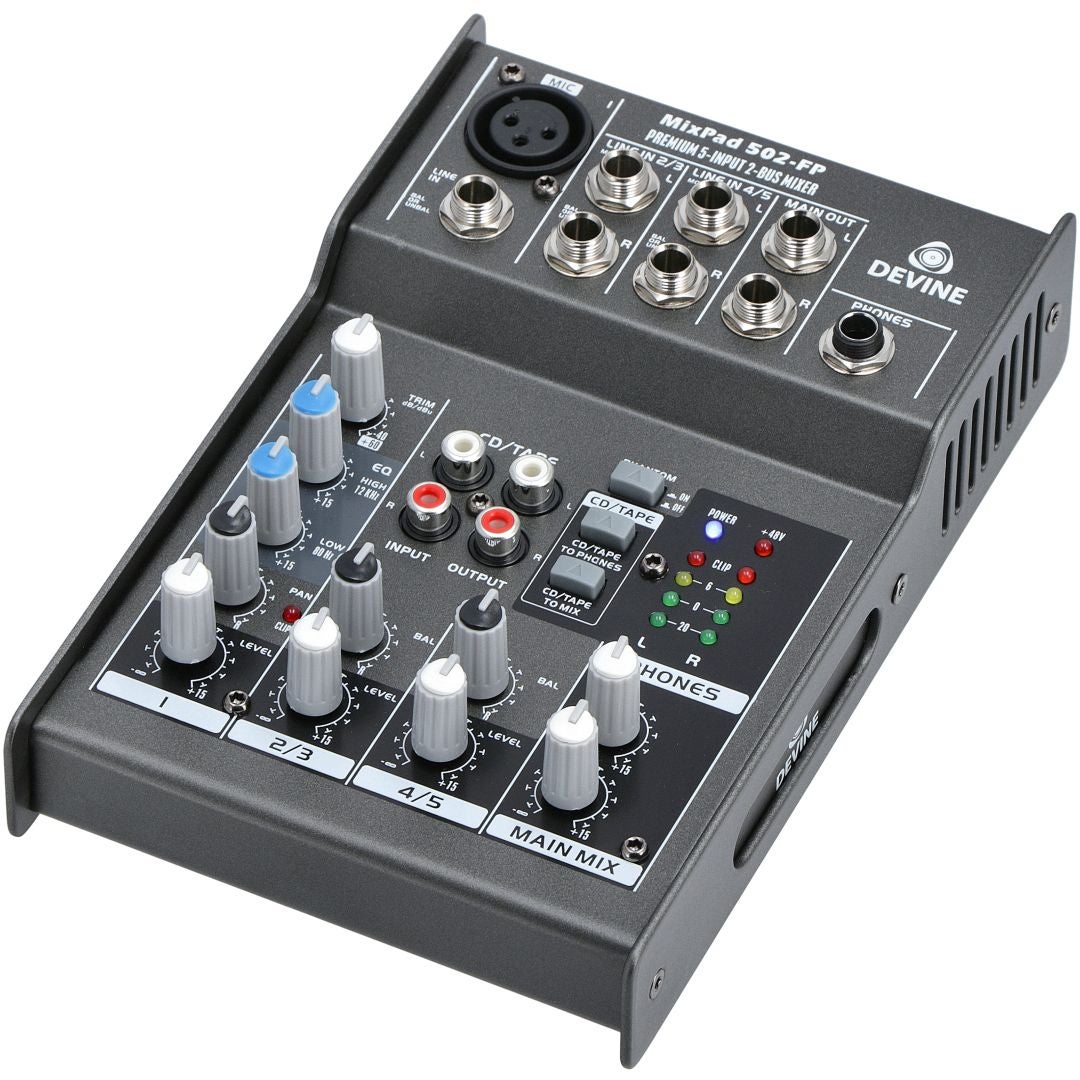 Devine MixPad 502 professionele 5-kanaals mixer