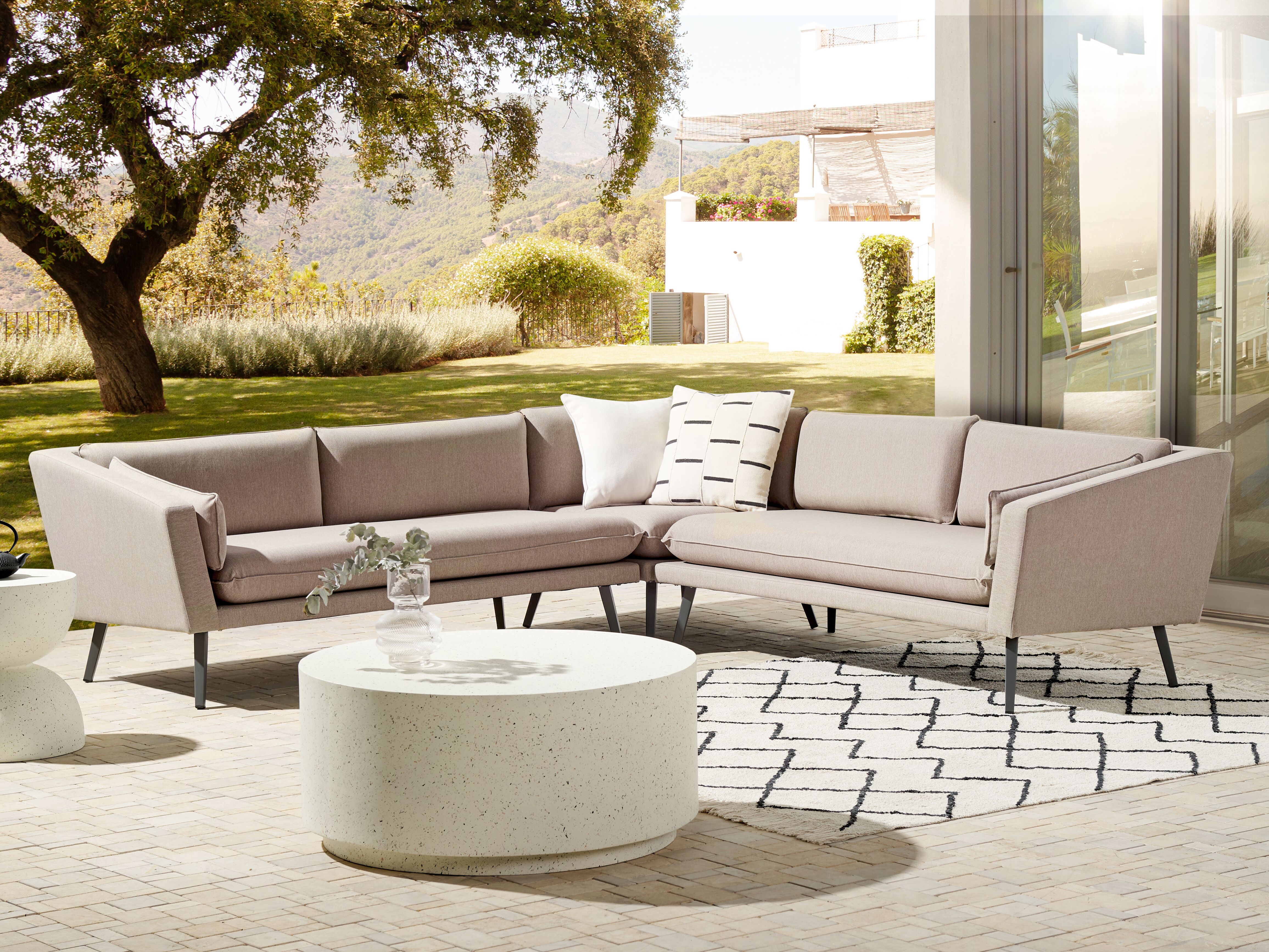 Tuin hoekbank 5-zits LORETELLO Beige