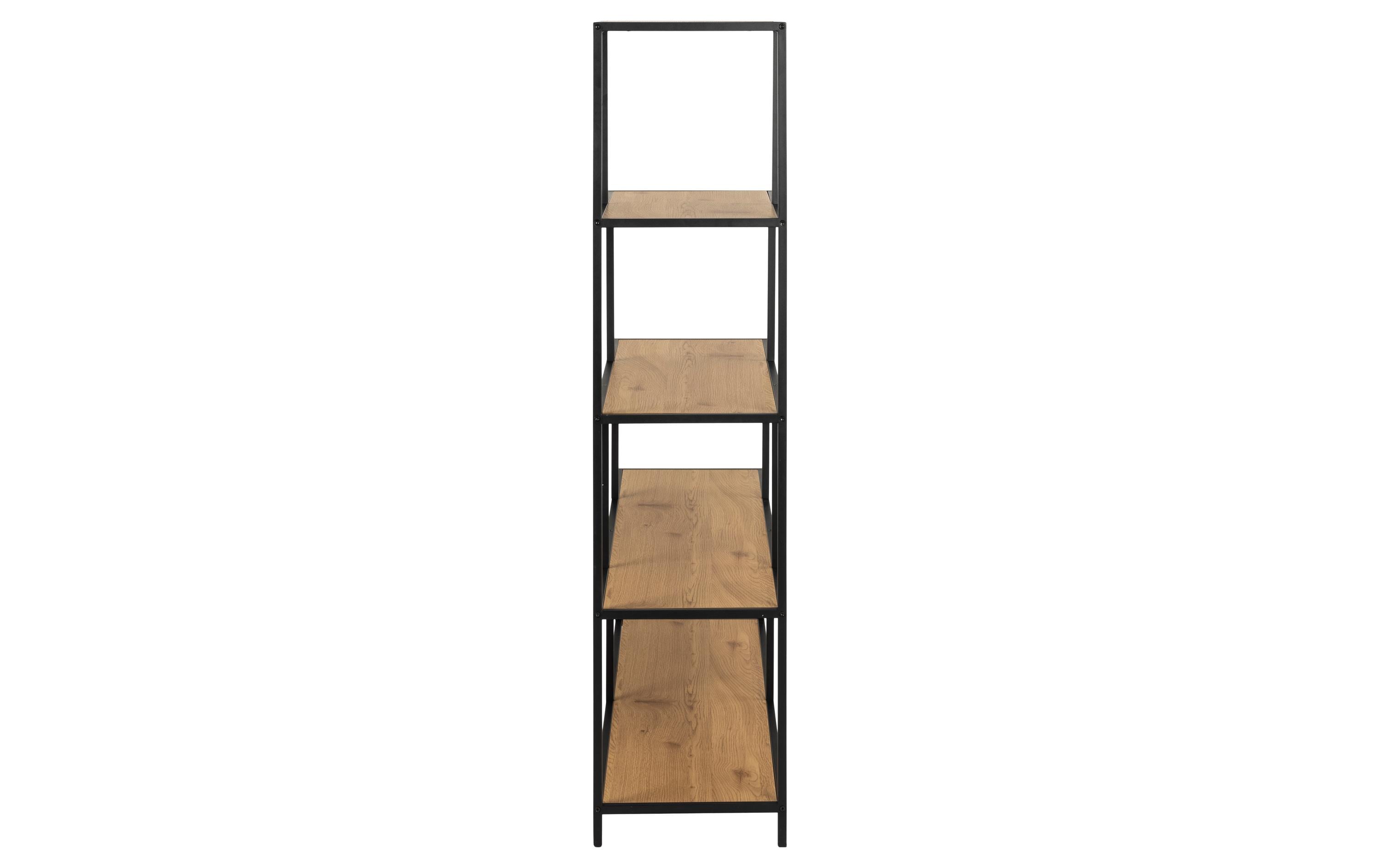 Regal Seaford 135 x 35 x 150 cm, Nature/Schwarz<br>Bücherregal