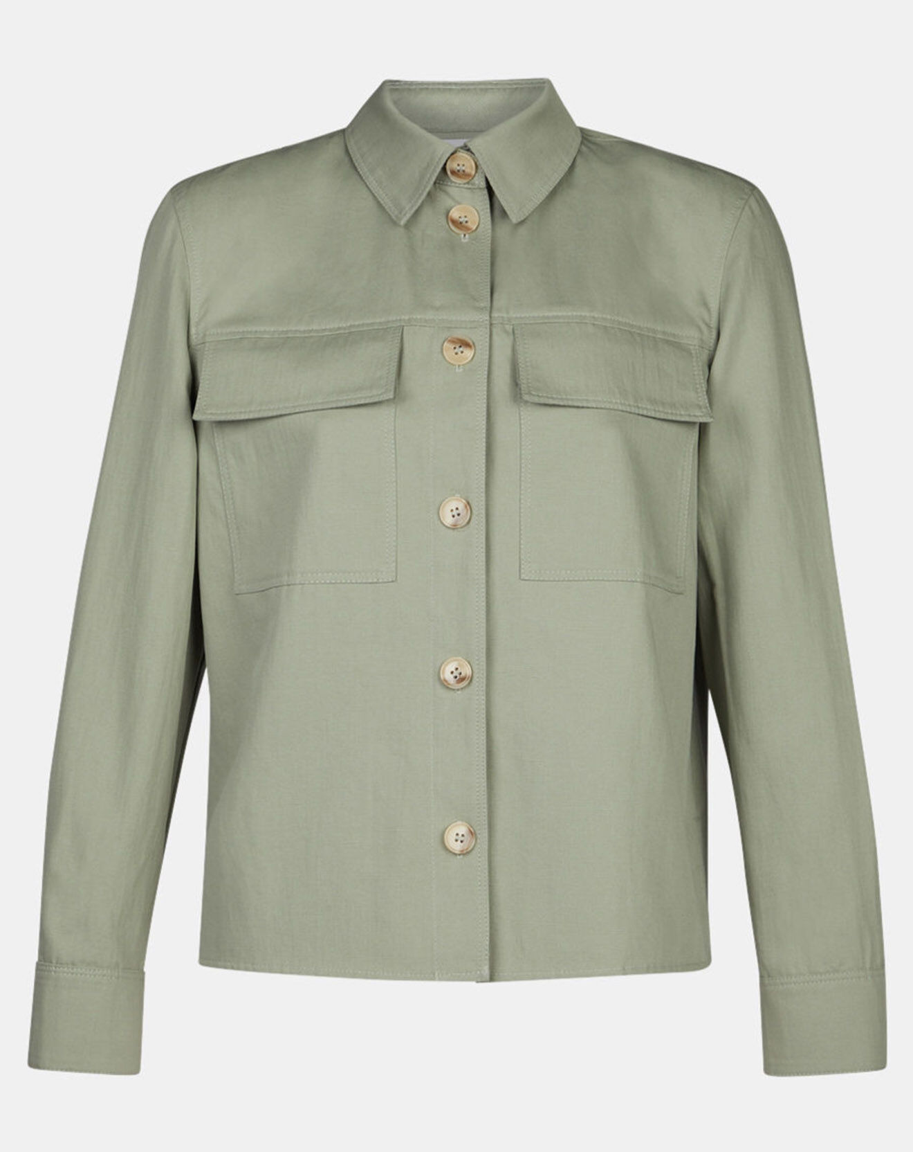 Jodhpur Veste en Coton & Lin Coralie kaki clair
