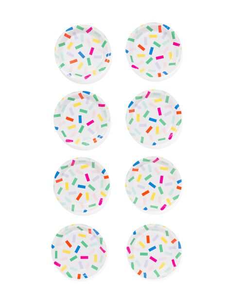 assiette à gâteau confetti lot de 8