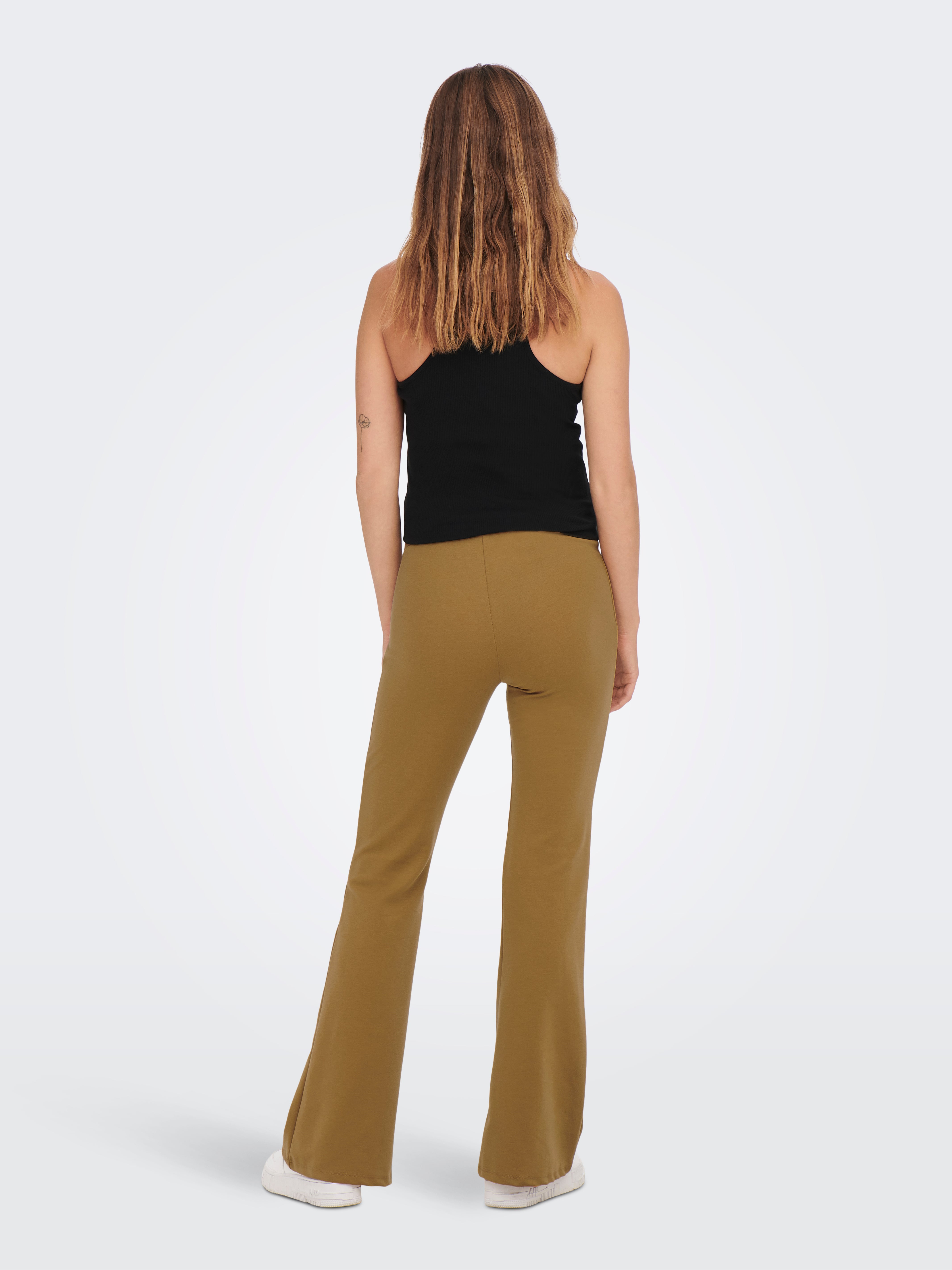 OLMFEVER Hohe Taille Normal geschnitten Hose mit weitem Beinschnitt Bistre