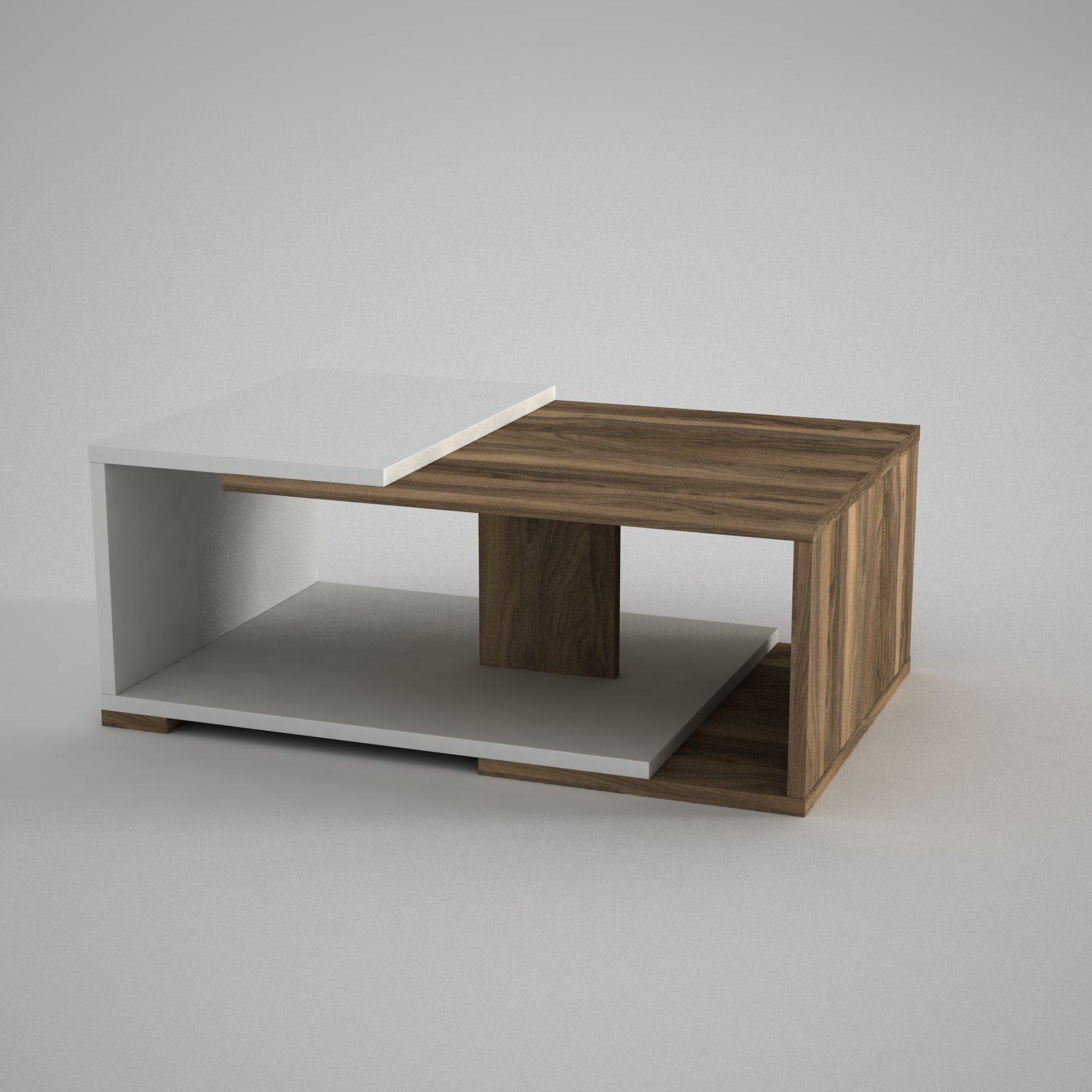 Couchtisch Modern Weiß Walnuss