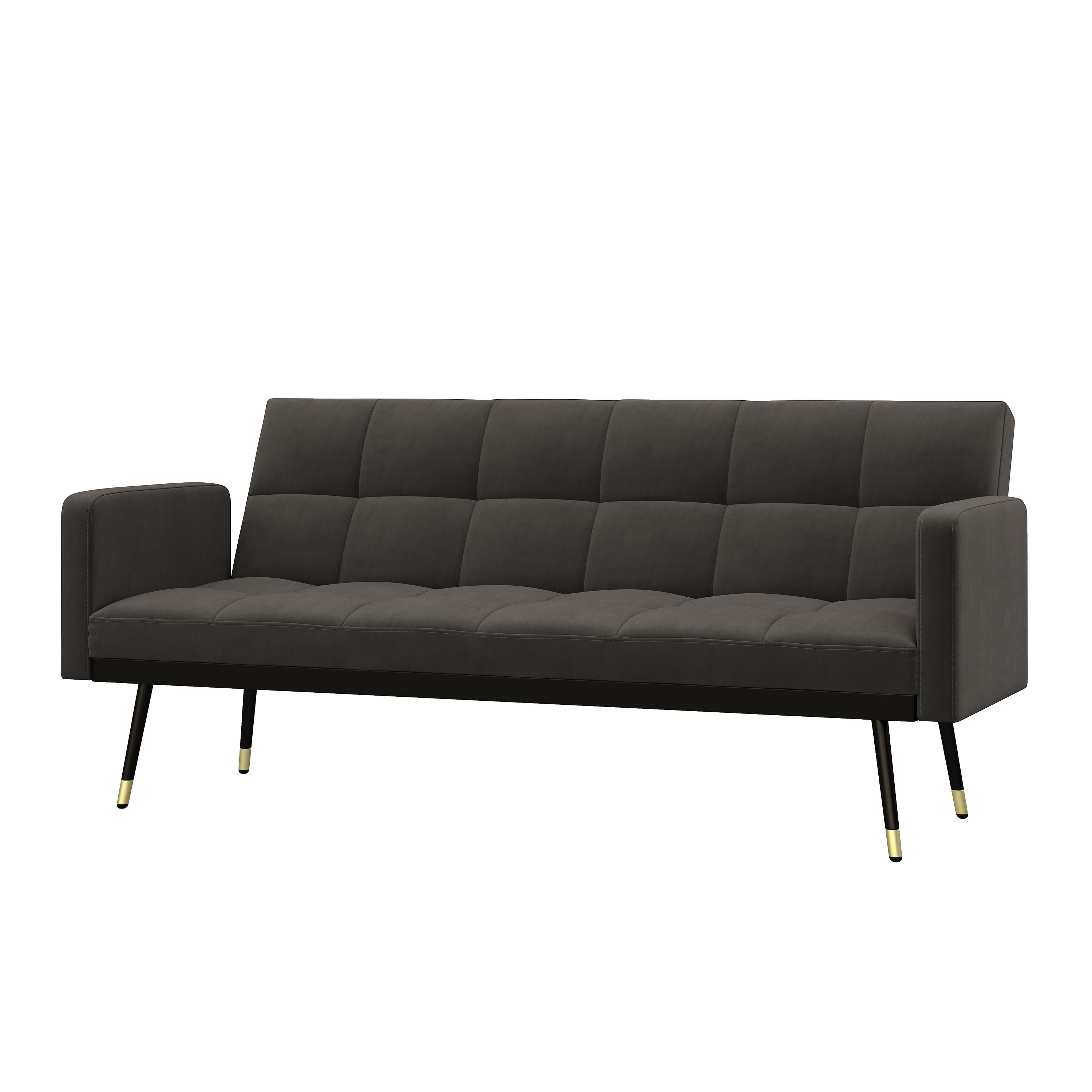 Schlafsofa Samt CALVIN anthrazit