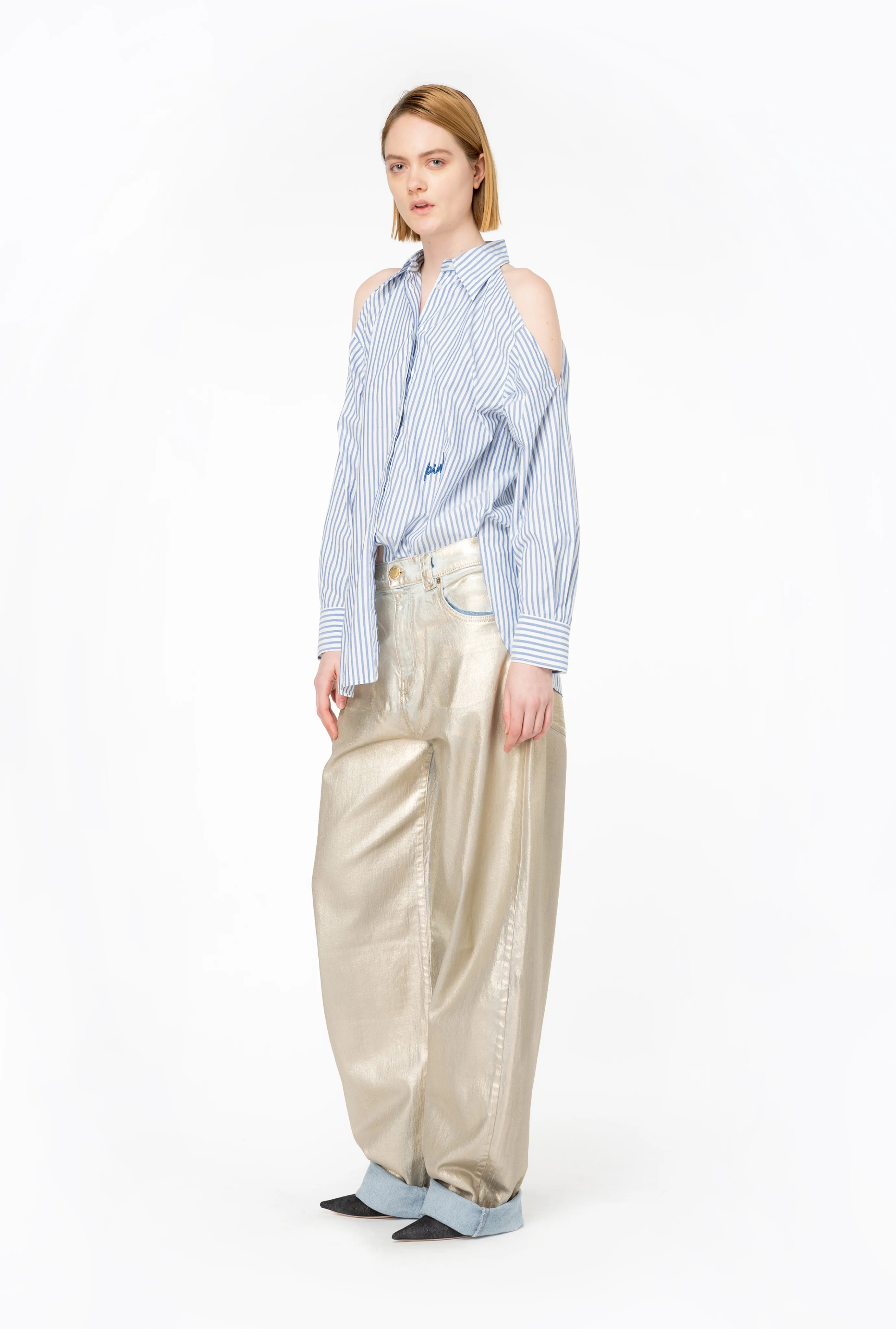 Chemise à rayures et épaules dénudées | Multicolore