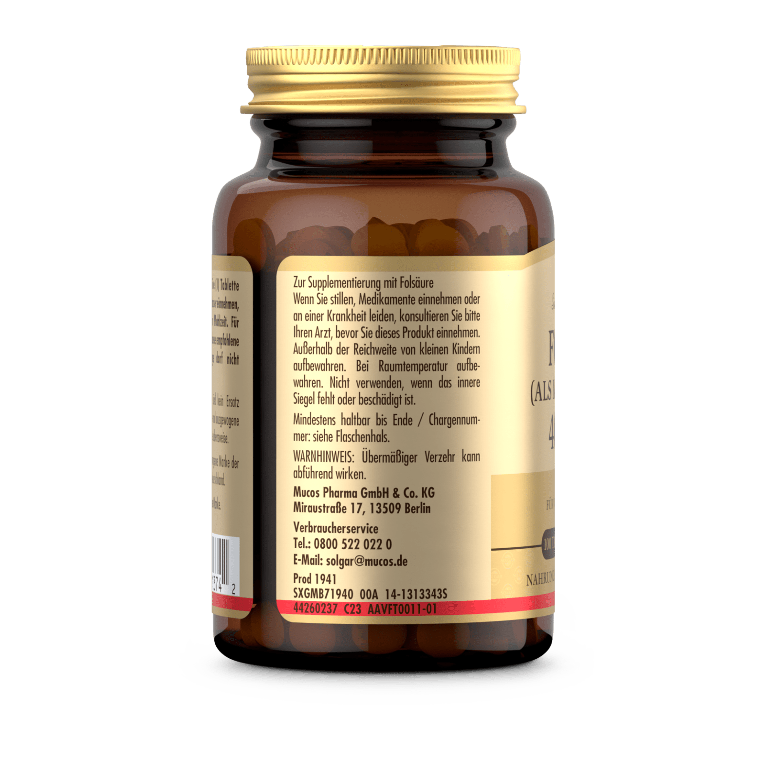 Folat (als Metafolin) 400 µg (100 Tabletten)