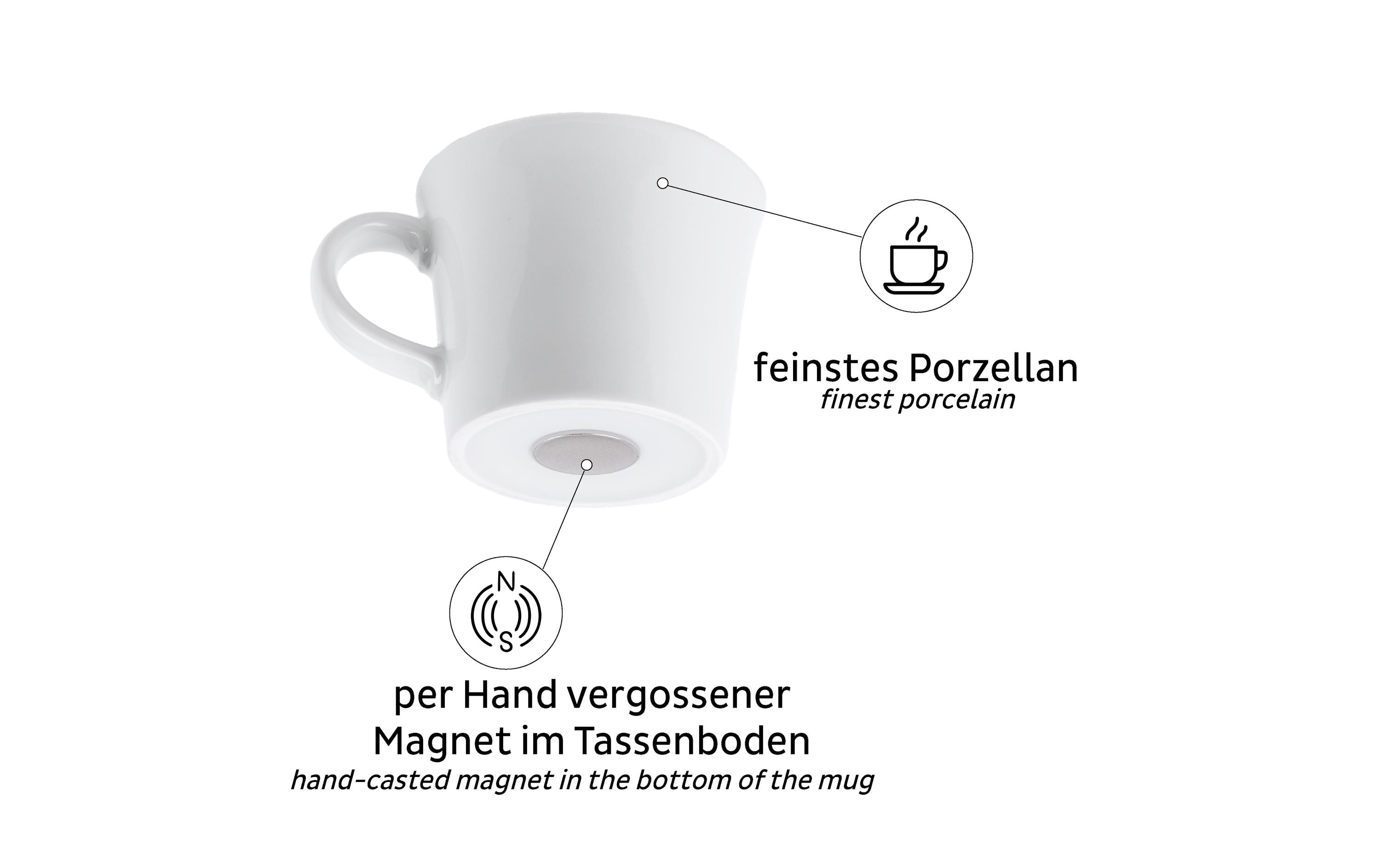 Porzellan Magnet-EspressotassenKlassische, standsichere Tassen aus Porzellan