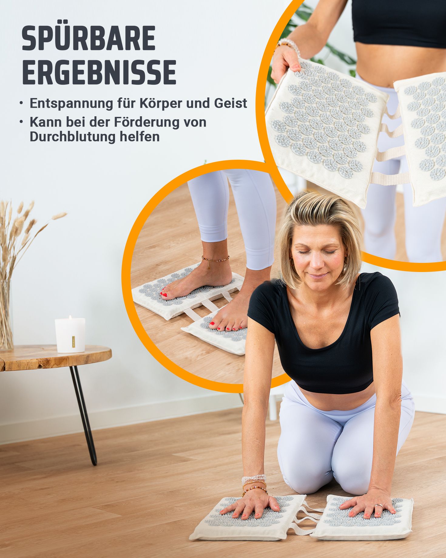 NEOLYMP Akupressur Fußmatte Beige