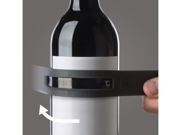 Vacu Vin 7236303, Festbart flasketermometer, Skala, Grafitt, 4 - 22 °C
