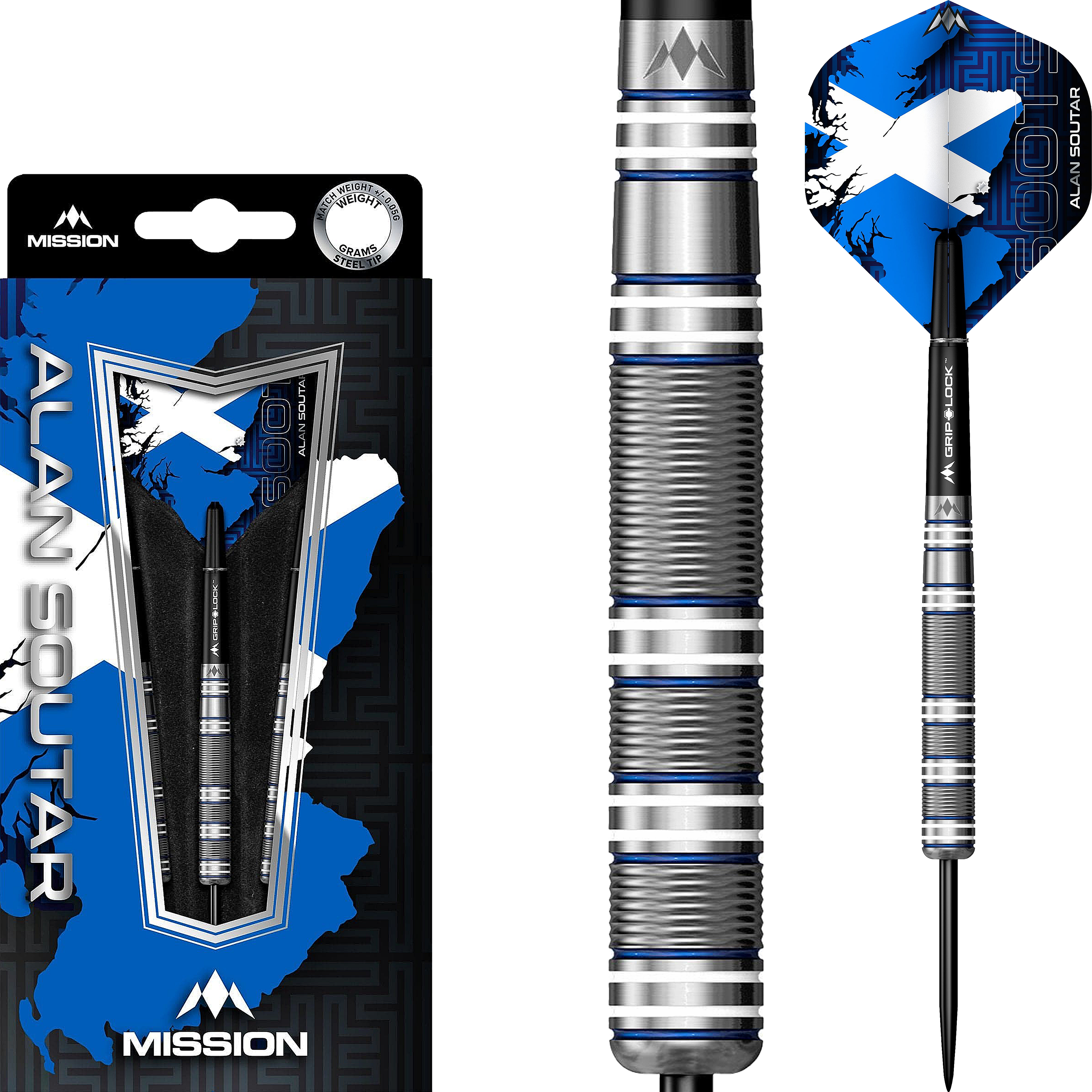 Mission - Alan Soutar Blue & White - Steeldart