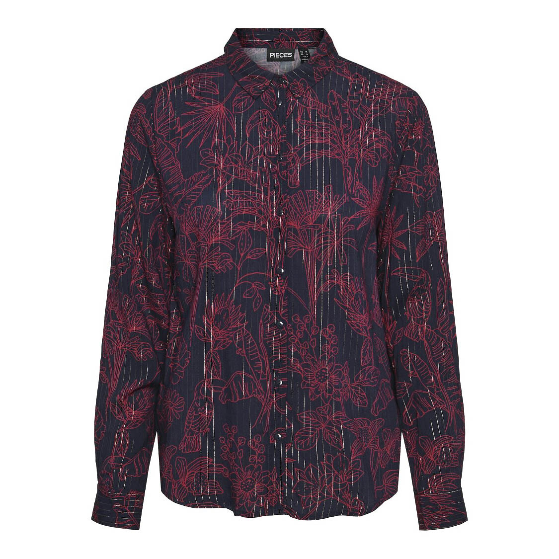 PEÇAS<br>Camisa estampada, listras brilhantes