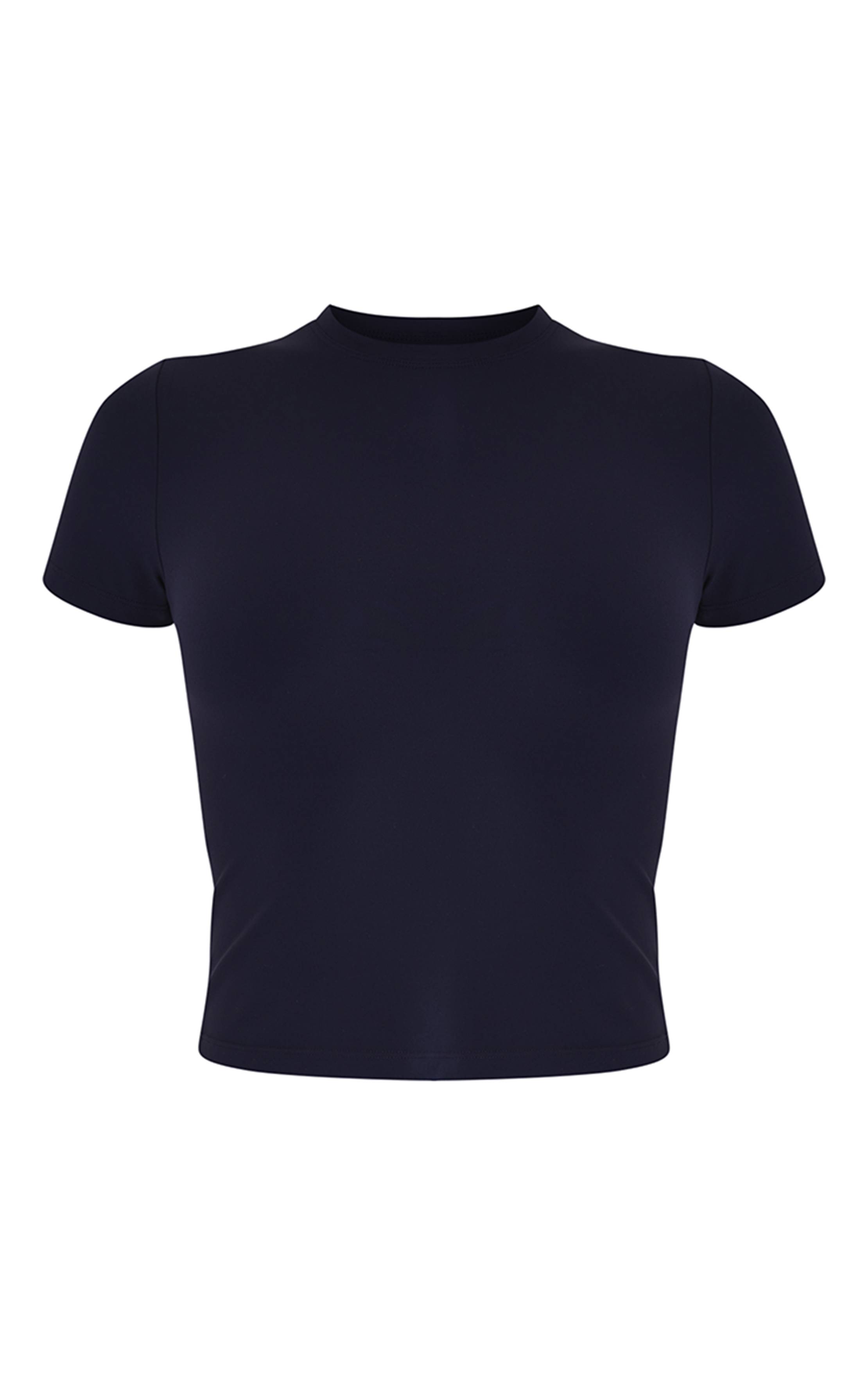 Bleu Marine Haut De Sport Moulant Longue Coupe À Manches Courtes Ultimate Sculpt