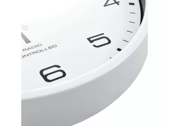 Horloge murale radioguidée avec mouvement à quartz 31 cm Blanc
