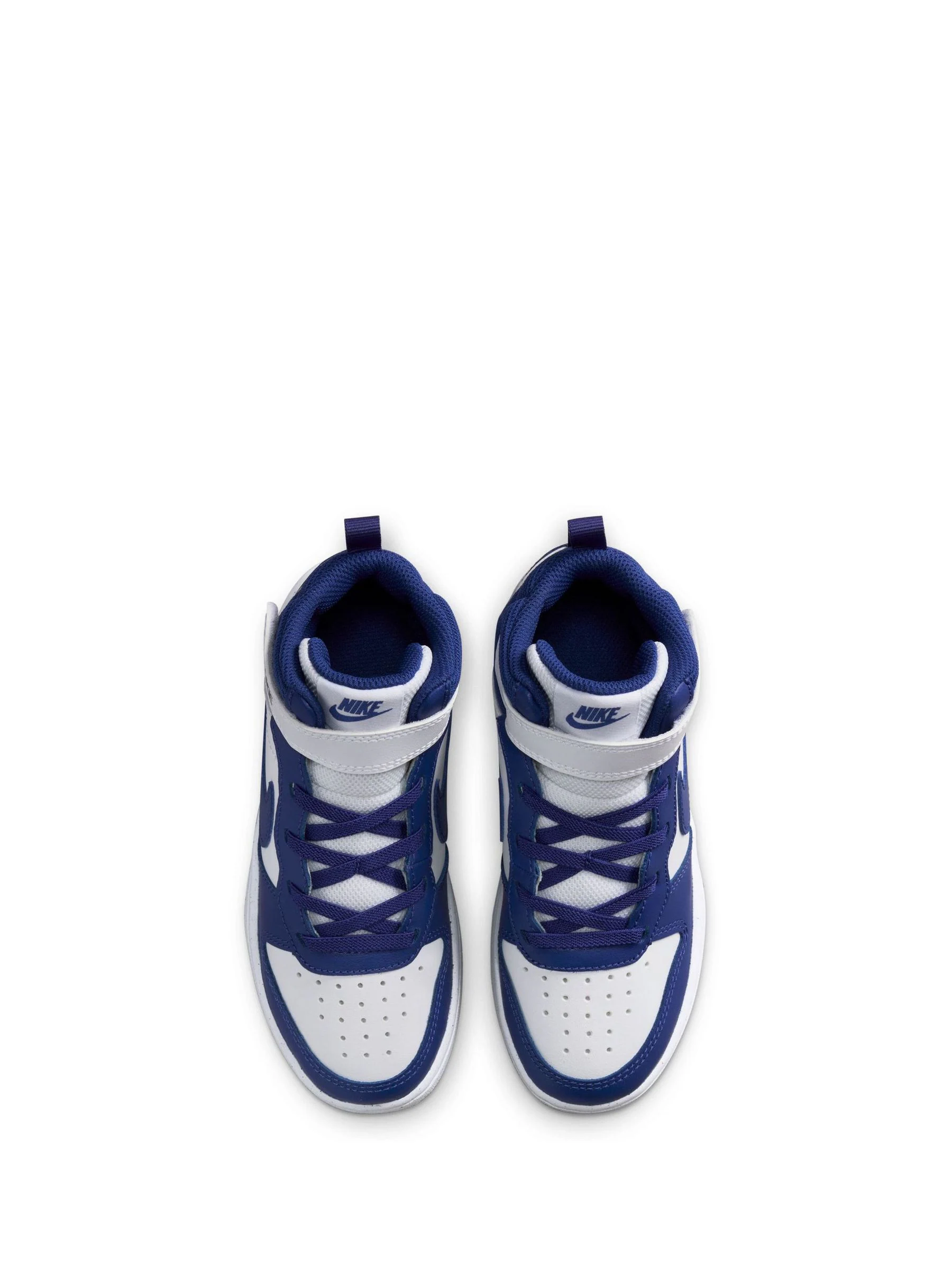 Wit/Diep Night Blauw - Nike - Junior Court Borough halfhoge sneakers