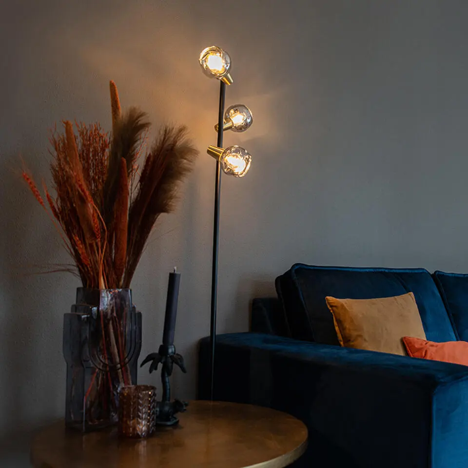 Qazqa vloerlampen vidro goudkleurig e14