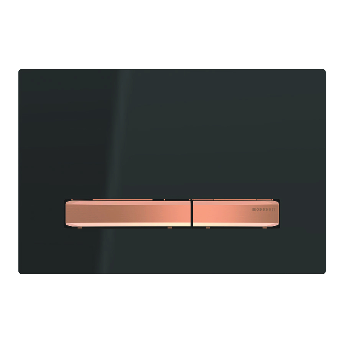 Geberit Sigma 50 Square drukplaat glans zwart met rose-gouden knoppen