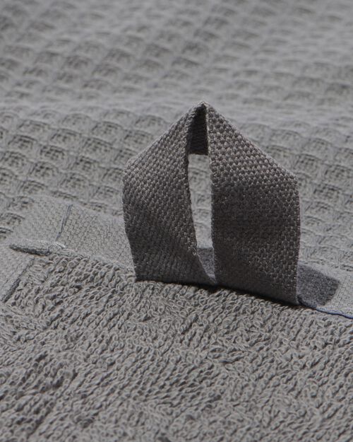 essuie-mains - 50 x 50 - coton gaufré gris