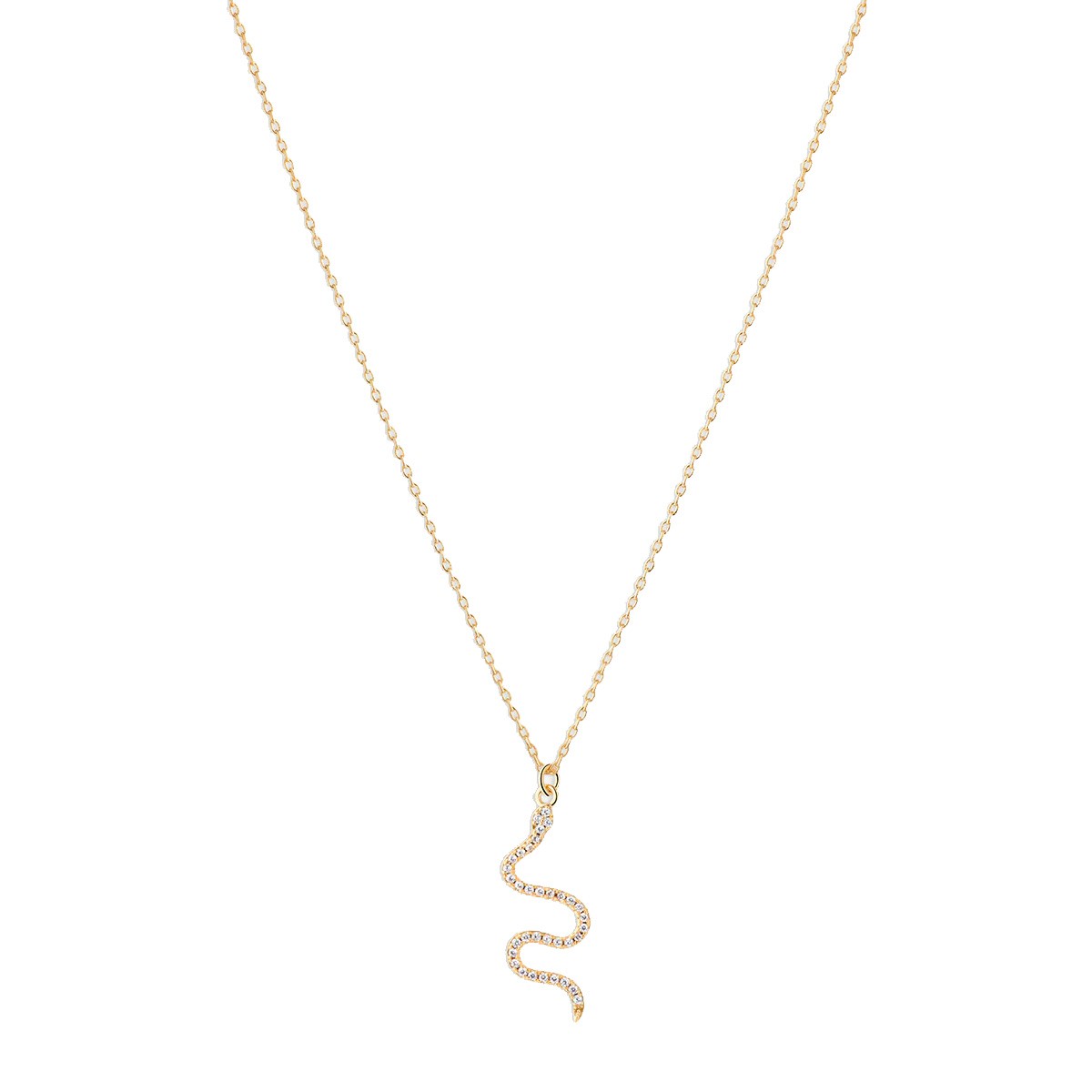 Collier - Snake - Laiton doré or 1 micron