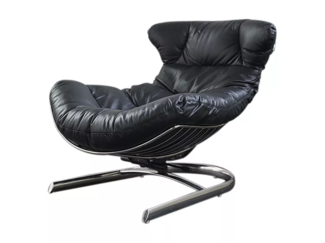 Fauteuil - Noir cuir - ROWE
