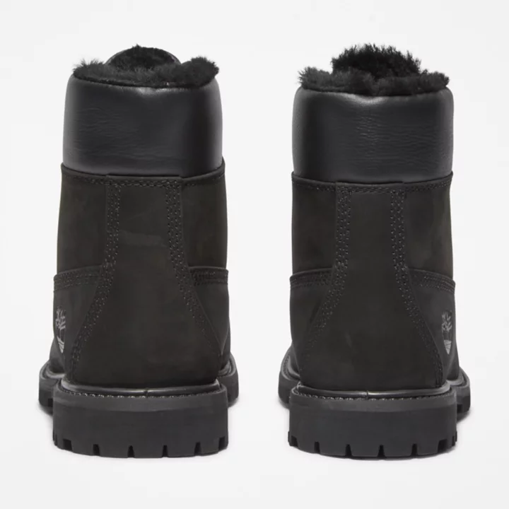 Bota Timberland Premium de 6 polegadas para mulheres na cor preta.