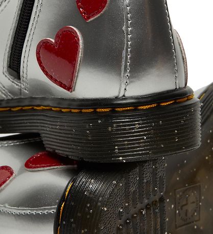 Dr. Martens Støvler - 1460 T - Sølver Metallic+Bright Red/Patent