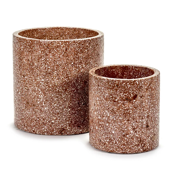 Serax - Terazzo Blumentopf, Ø 18 x H 18 cm, braun