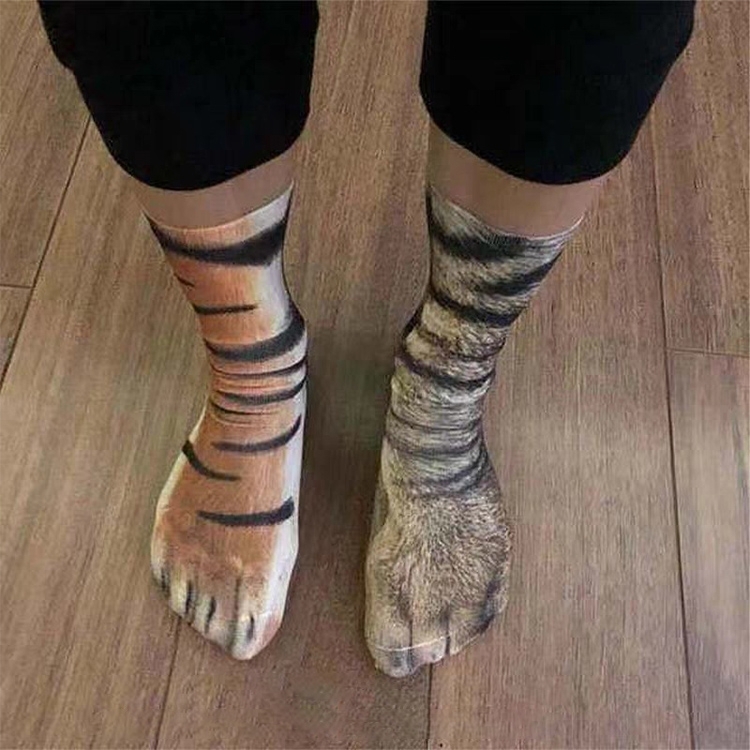 (Gr. 30-33) Lustige Tierpfoten Socken Füsslinge Strümpfe 3D Motiv - Hund
