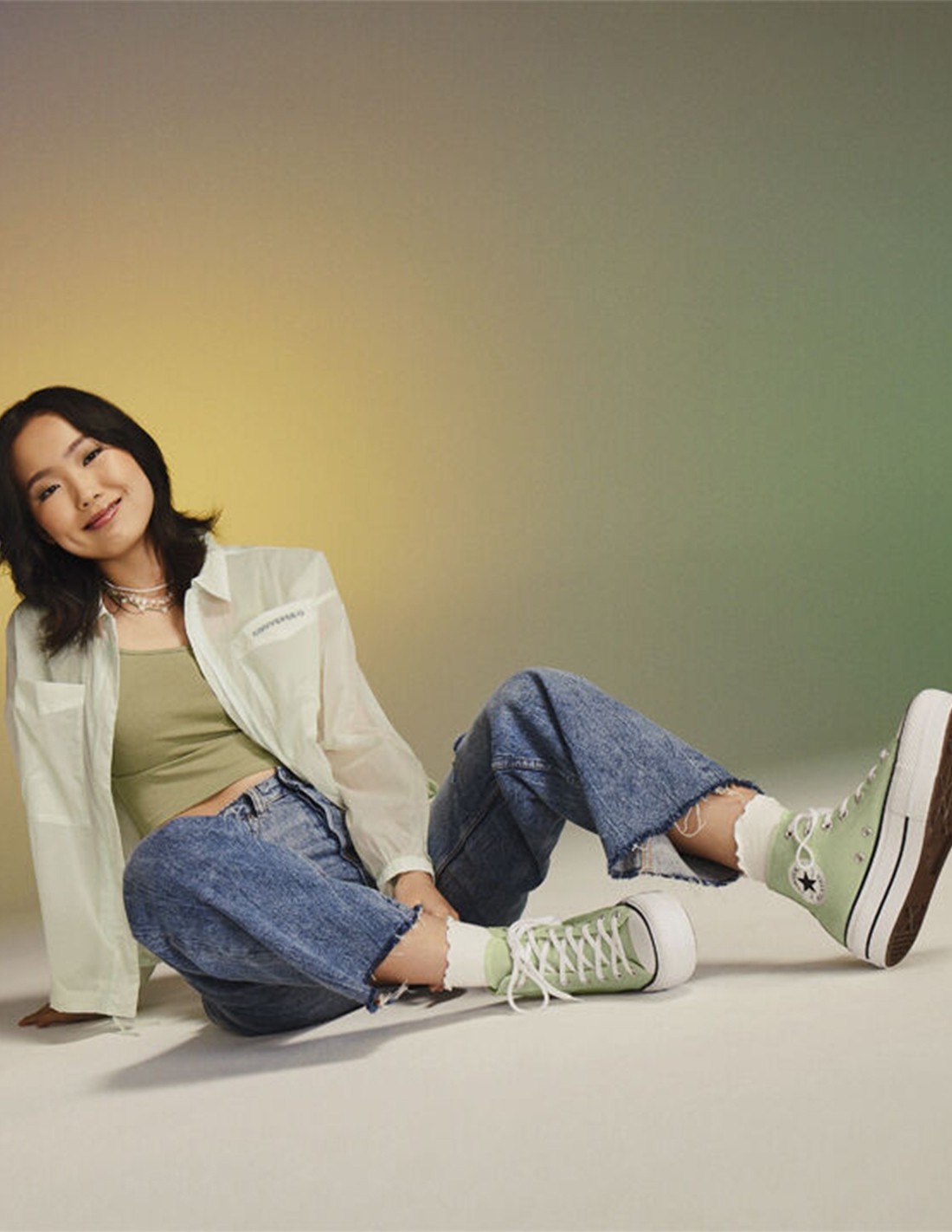converse Sneakers compensées Femme ctas lift hi Vert