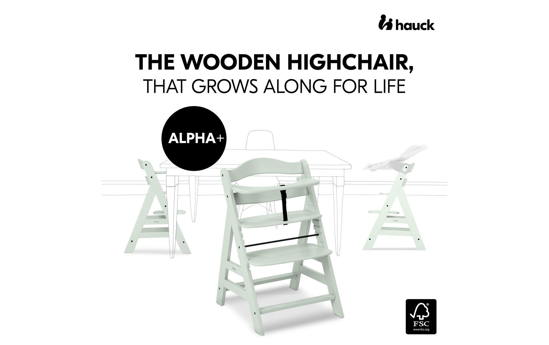 Treppenhochstuhl Alpha+ MintHolzhochstuhl für Kinder