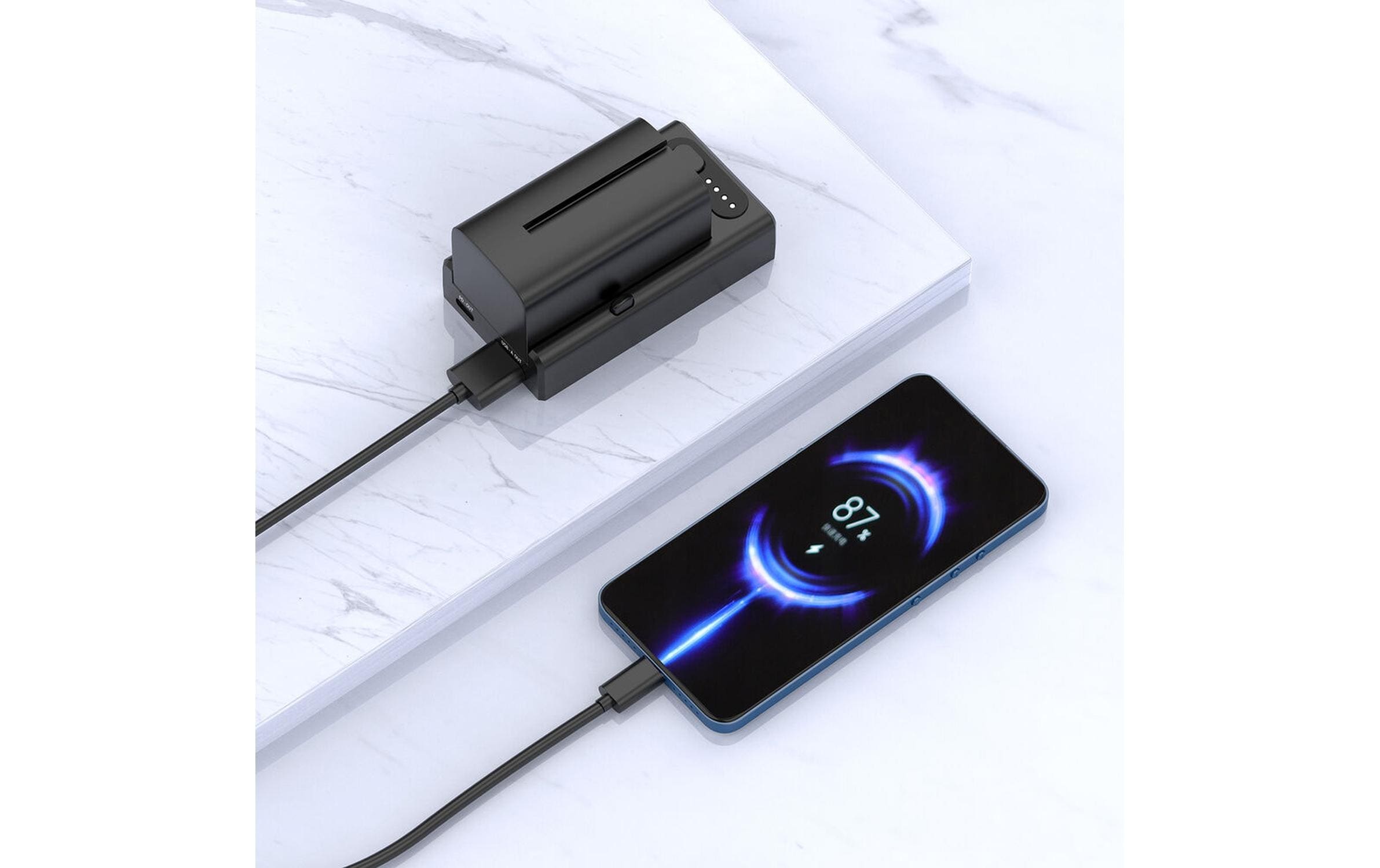 Ladegerät NP-F01Ulanzi NP-F01 Multifunktionales Akku-Ladegerät/Netzteil für Sony L-Serie, AC, Chemie-Li-Ion, 1 Position, W/O-Ausgang, USB, Quick Charge