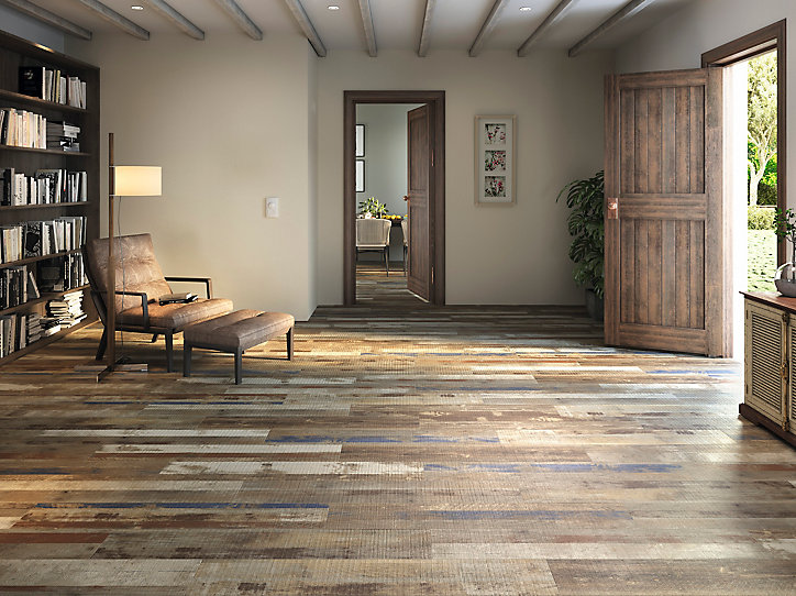 Carrelage sol et mur grès cérame bois beige mat 20 x 120 cm Moongray Baldocer