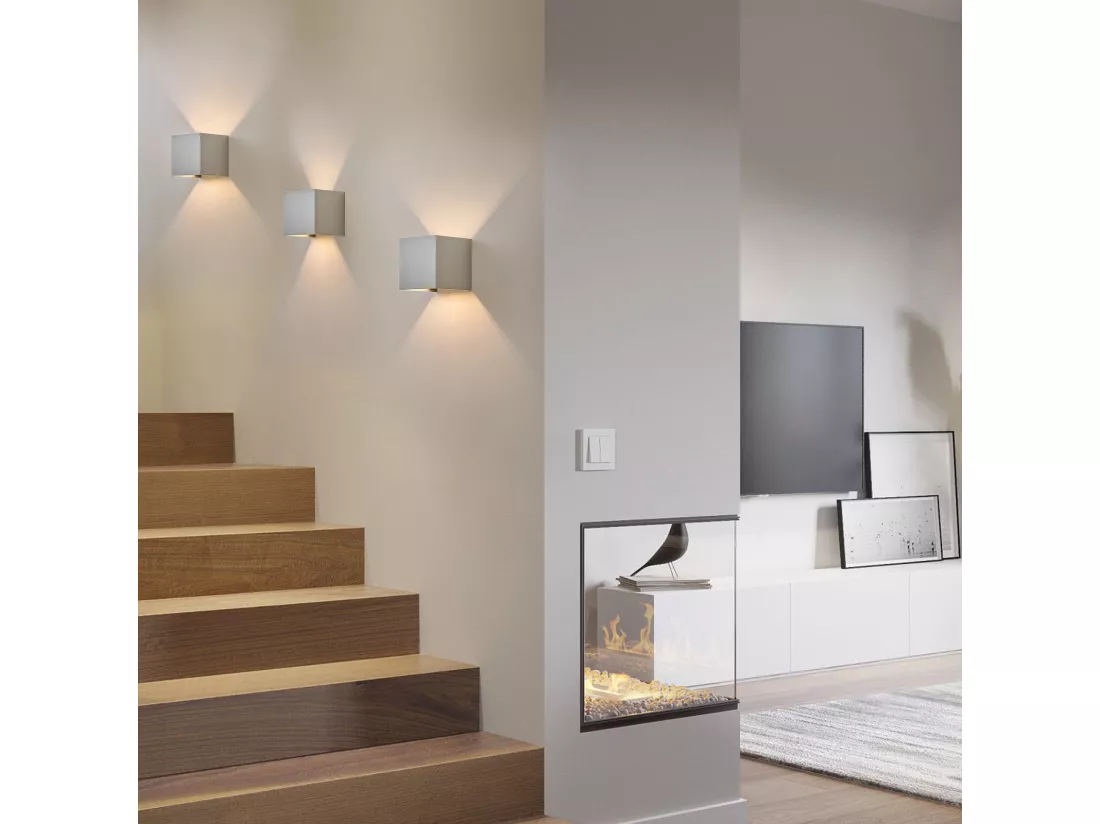 NETTLIFE Set de 2 Lampes Murales LED Ext, Blanc Chaud IP65, Anthracite, pour Maison, Cage d’Escalier