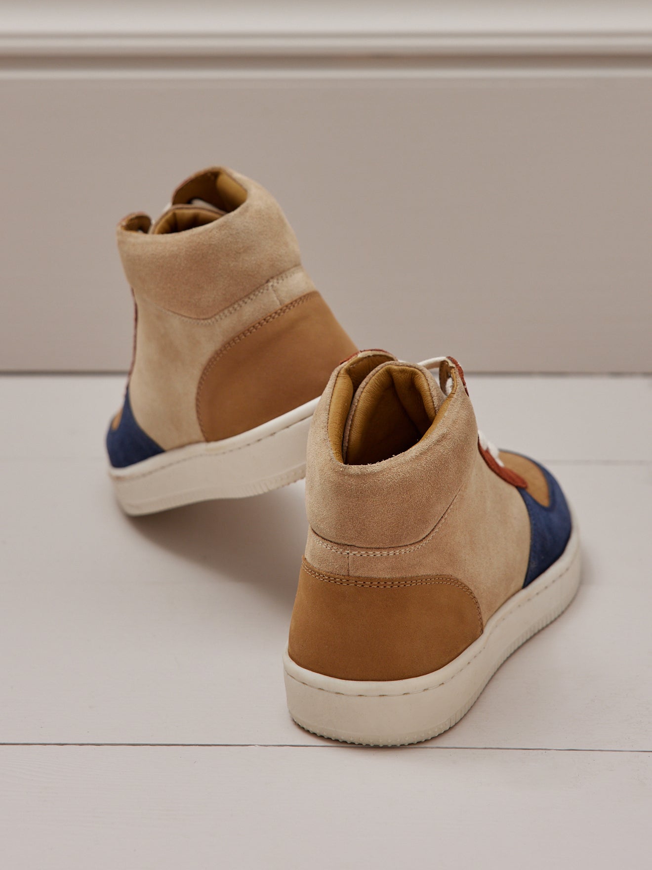 Baskets montantes cuir multicolore femme